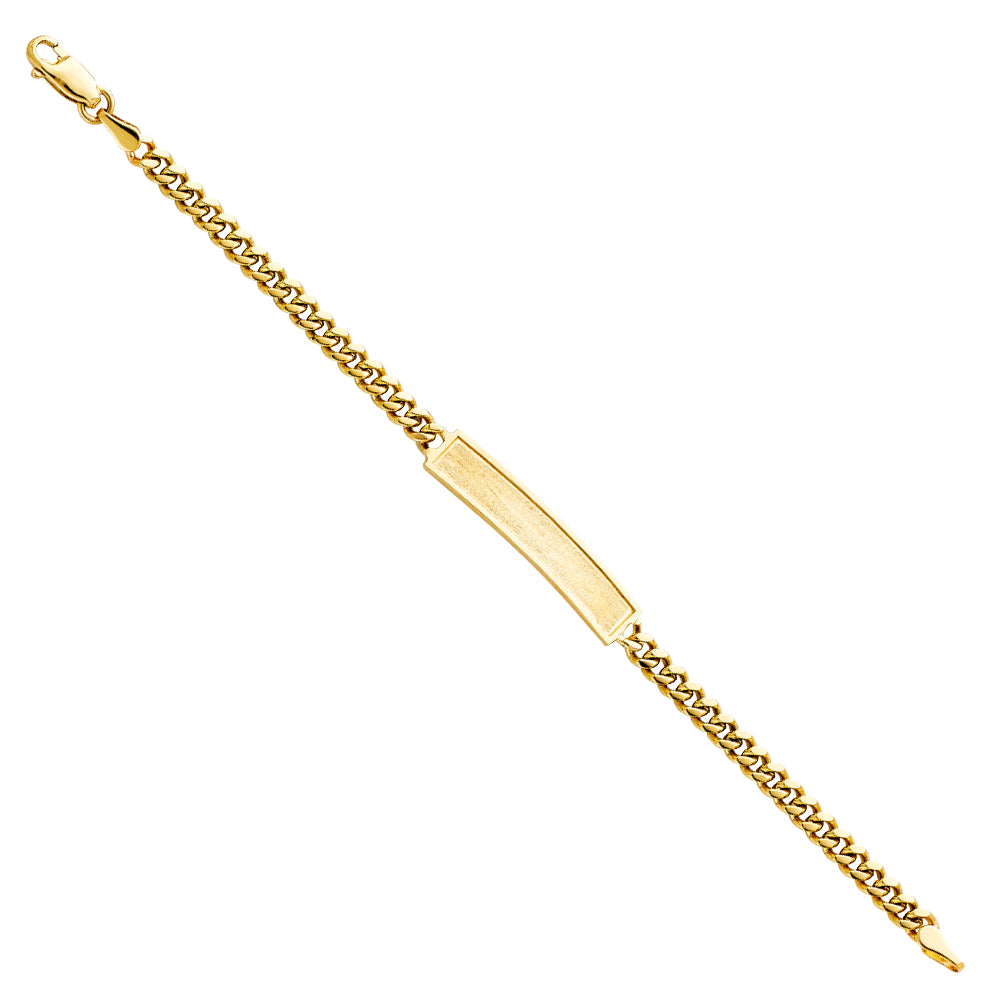 14K Yellow Gold Cuban Frame Junior ID Br