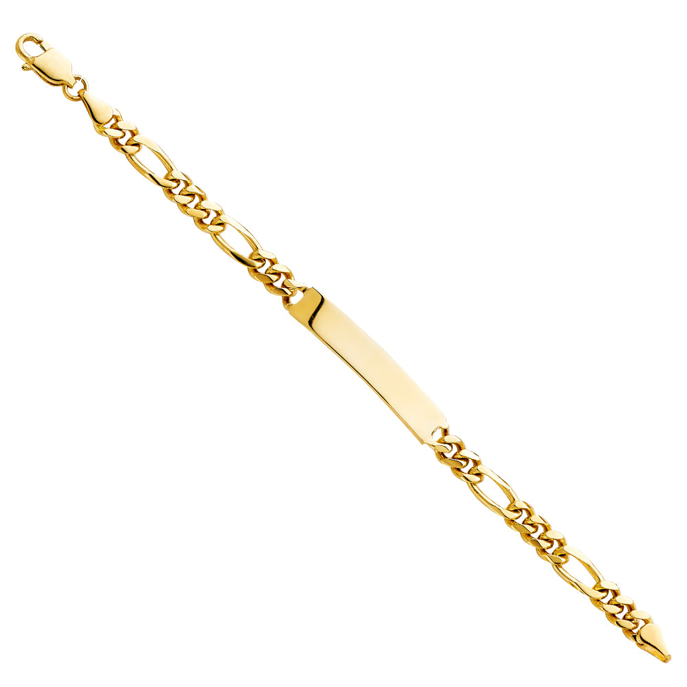14K Yellow Gold Figaro Plain Junior ID Br