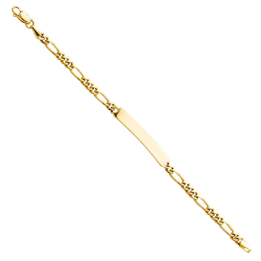 14K Yellow Gold Figaro Plain Junior ID Br