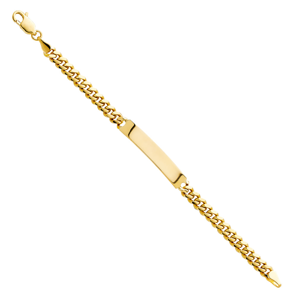 14K Yellow Gold Cuban Plain Junior ID Br