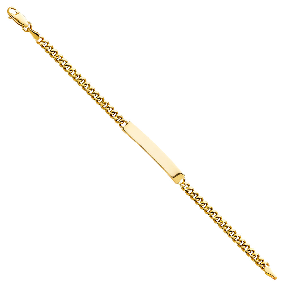 14K Yellow Gold Cuban Plain Junior ID Br