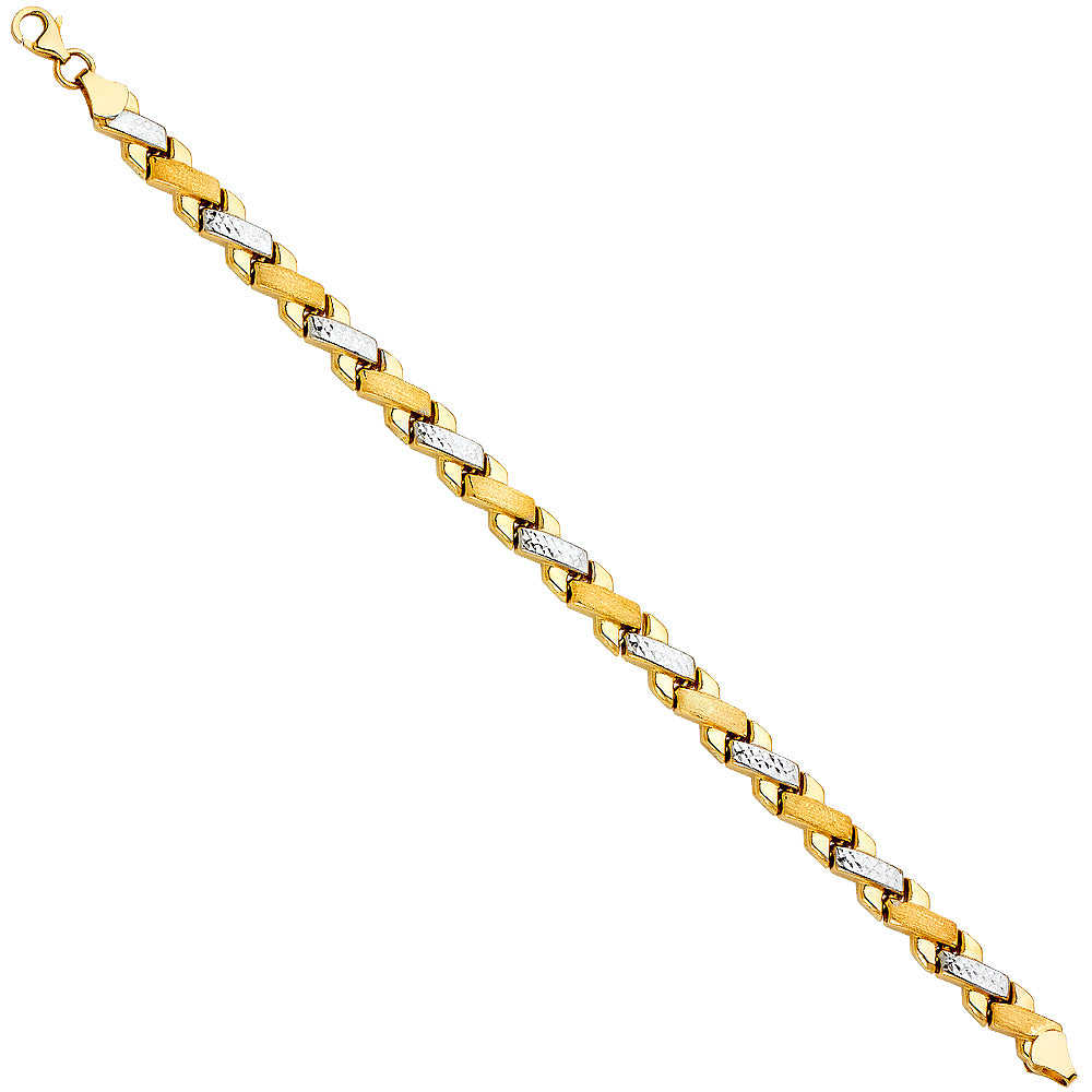 14K Two Tone Gold Stampato Bracelet
