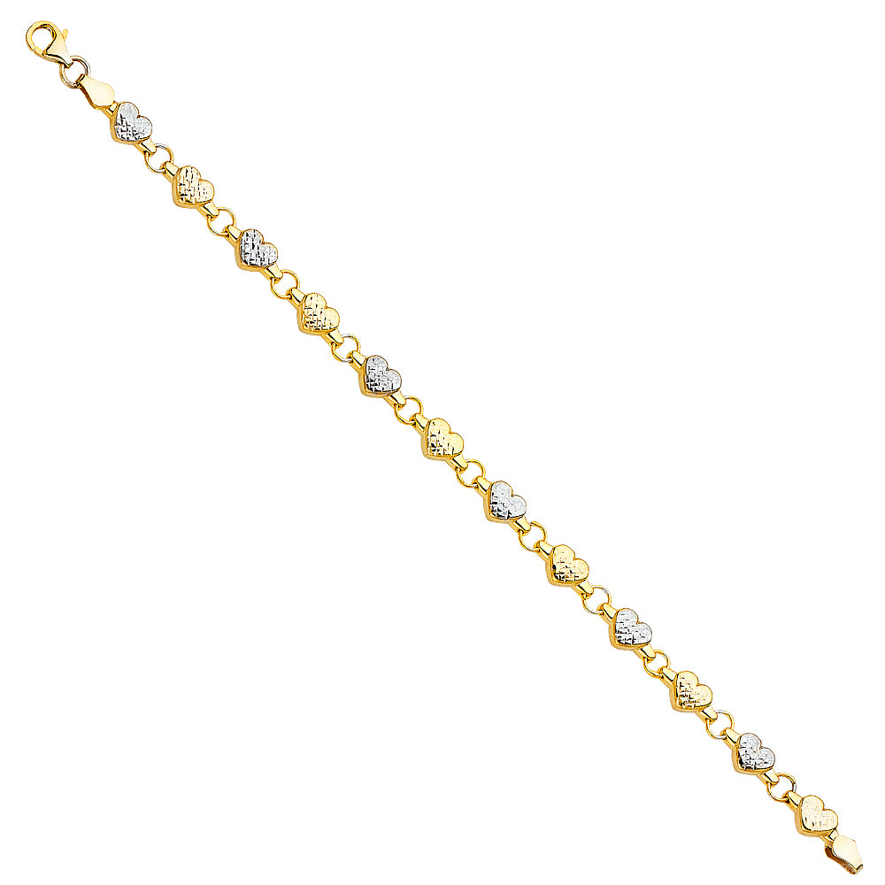 14K Two Tone Gold Stampato Bracelet