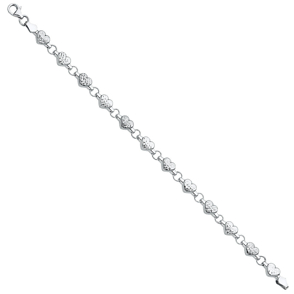 14K White Gold Stampato Bracelet