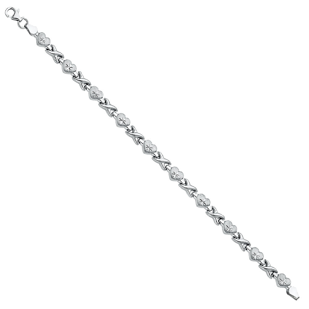 14K White Gold Stampato Bracelet