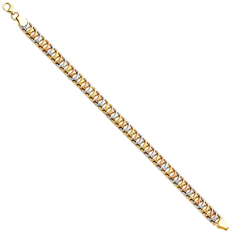 14K Yellow White Rose Gold Stampato Bracelet