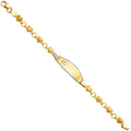 14K Two Tone Gold Stampato Oval Baby ID Br