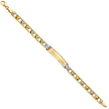 14K Two Tone Gold Stampato Baby ID Bracelet