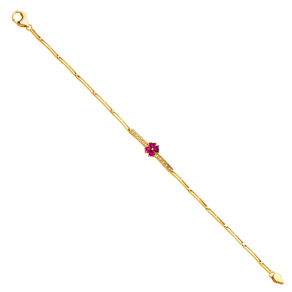 14K Yellow Gold CZ Bracelet