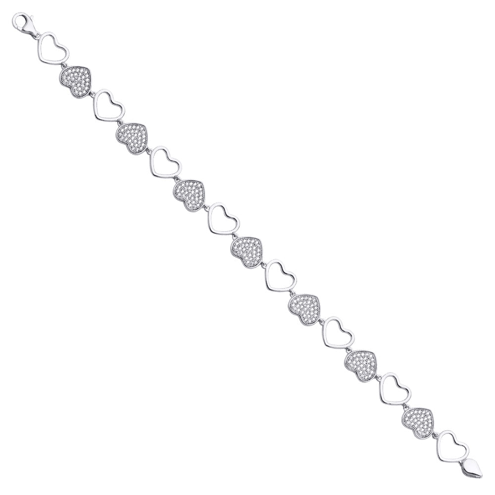 14K White Gold CZ Bracelet