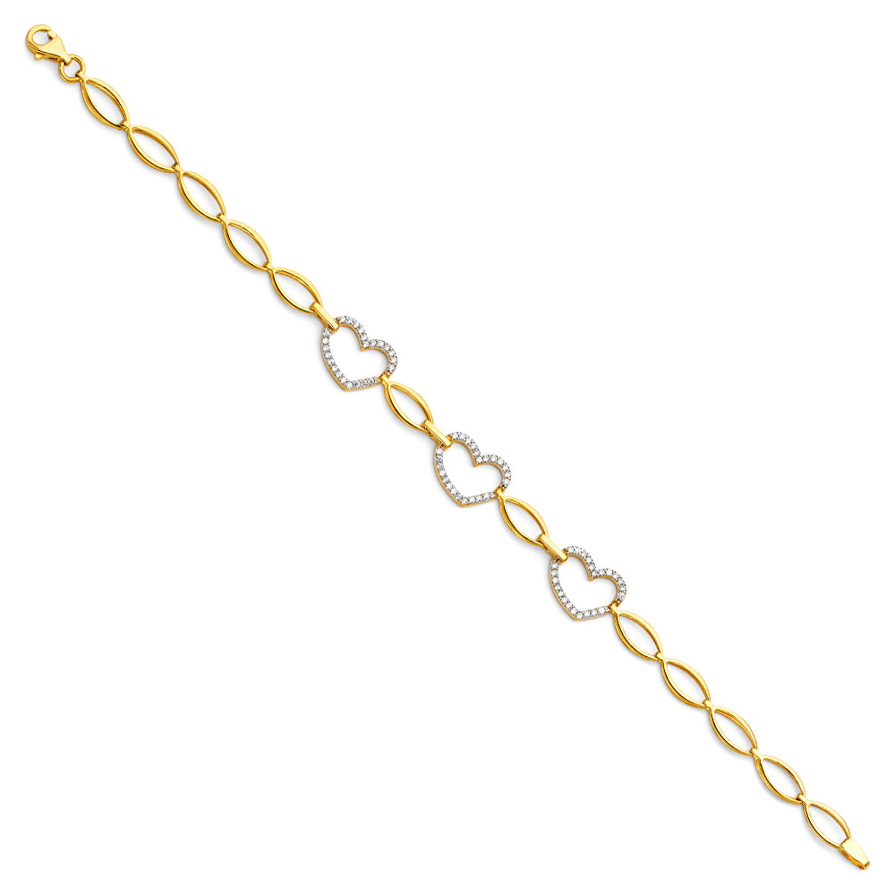 14K Yellow Gold CZ Bracelet