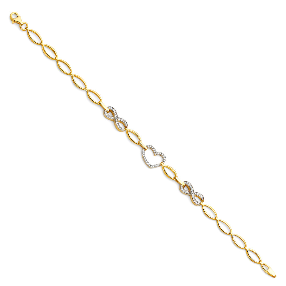 14K Yellow Gold CZ Bracelet