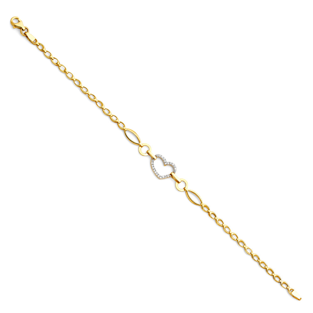 14K Yellow Gold CZ Bracelet