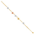14K Yellow White Rose Gold Stamp Diamond Cut Chain Br