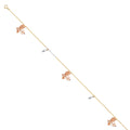 14K Yellow White Rose Gold Hanging Charm Anklet