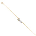14K Two Tone Gold Light CZ Chain Bracelet