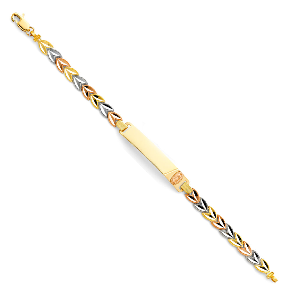 14K Yellow White Rose Gold Guadalupe ID Bracelet