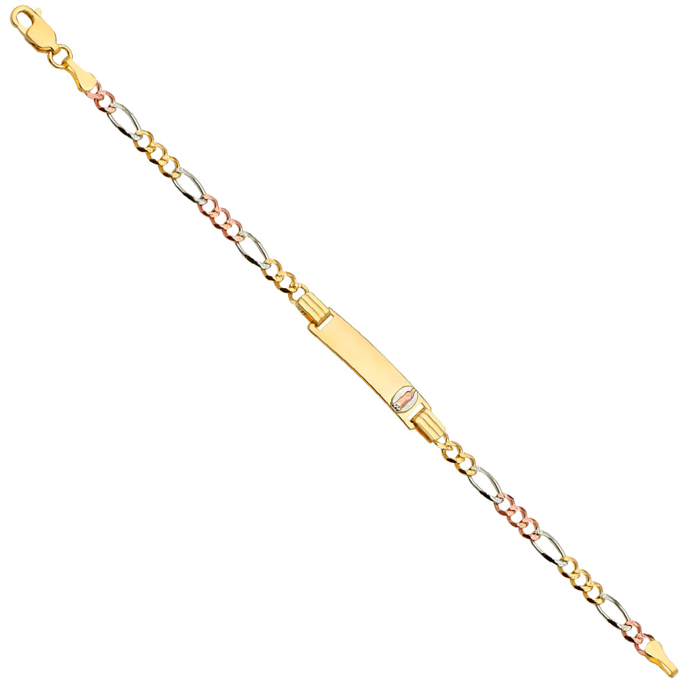 14K Yellow White Rose Gold Figaro 3+1 80 G-Lupe B-Id Br