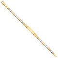 14K Yellow White Rose Gold Figaro 3+1 80 Cross B-Id Br