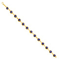 14K Yellow Gold Blue Evil Eye Bracelet
