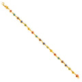 14K Yellow Gold Mixed Color Evil Eye Brace