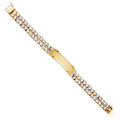 14K Yellow White Rose Gold 2 Rows NuggetCuban Lit Link Frame-ID Brace