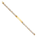 14K Yellow White Rose Gold NuggetCuban Lit Link ID Brace