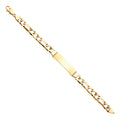 14K Yellow Gold Stamp Figaro Link ID Brace