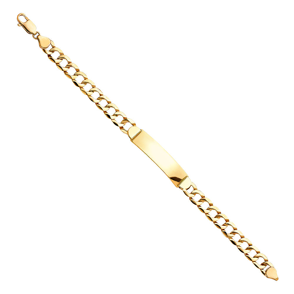 14K Yellow Gold Stamp Cuban Link ID Brace