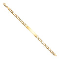 14K Yellow Gold Stamp Figaro Link ID Brace