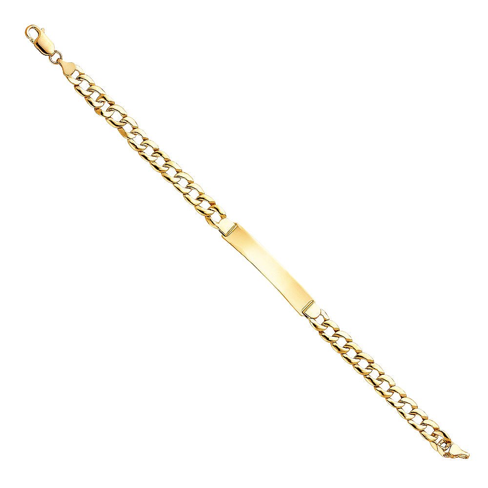 14K Yellow Gold Stamp Cuban Link ID Brace