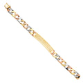 14K Yellow White Rose Gold Nugget Cuban Frame-ID Brace