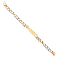 14K Yellow White Rose Gold Nugget Cuban Frame-ID Brace