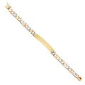 14K Yellow White Rose Gold Nugget Cuban Frame-ID Brace