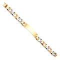 14K Yellow White Rose Gold Nugget Cuban ID Brace