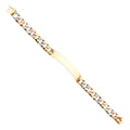 14K Yellow White Rose Gold Nugget Cuban ID Brace