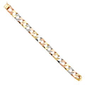 14K Yellow White Rose Gold Nugget Square Cuban Link Brace