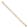 14K Yellow White Rose Gold Fancy Cuban Link Brace