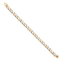 14K Yellow White Rose Gold Nugget Cuban Link Brace