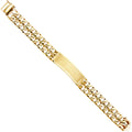 14K Yellow Gold 3 Rows NuggetCuban Link Frame-ID Brace