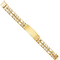 14K Yellow Gold 2 Rows Figaro Link Frame-ID Brace