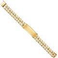 14K Yellow Gold 2 Rows Cuban Link Frame-ID Brace