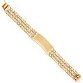 14K Yellow Gold 3 Rows Lit NuggetCuban Link Frame-ID Brace