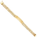 14K Yellow Gold 2 Rows Lit NuggetCuban Link Frame-ID Brace