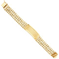 14K Yellow Gold 3 Rows Lit Cuban Link Frame-ID Brace