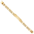 14K Yellow Gold 2 Rows Lit Figaro Link Frame-ID Brace