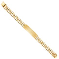 14K Yellow Gold 2 Rows Lit Cuban Link Frame-ID Brace