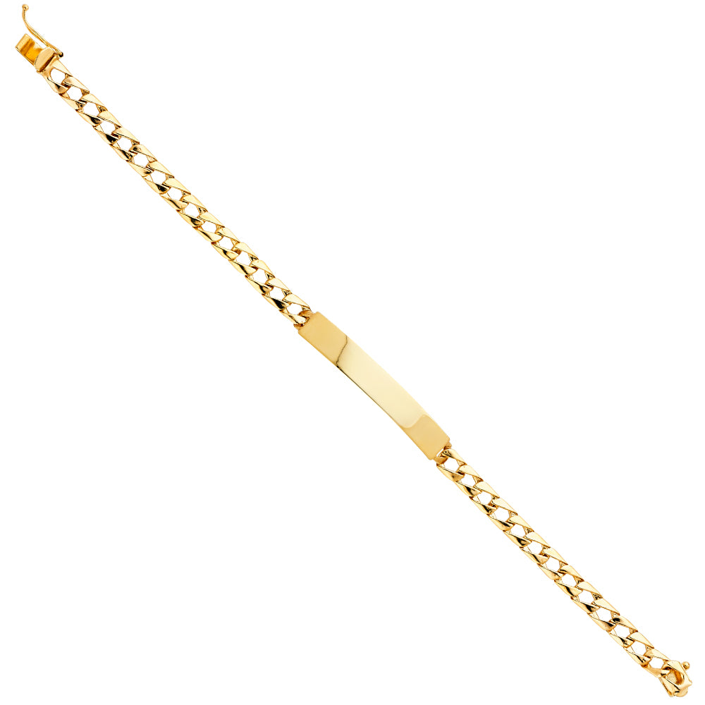 14K Yellow Gold Lit Cuban Link ID Brace
