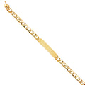 14K Yellow Gold Nugget Cuban Link Frame-ID Brace