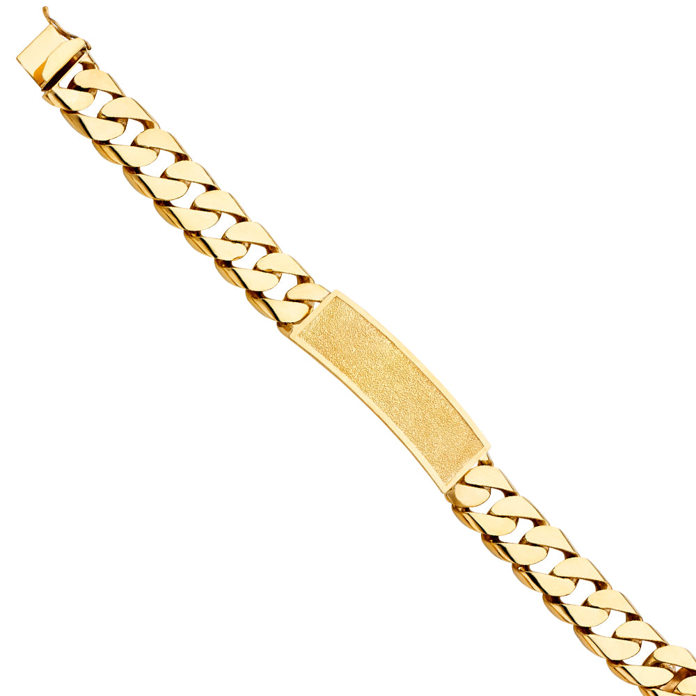 14K Yellow Gold Cuban Link Frame-ID Bracelet